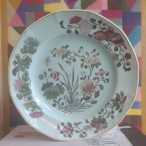 CALYX WARE MING JADE HANDPAINTED BOTANICAL MOTIF PLATE